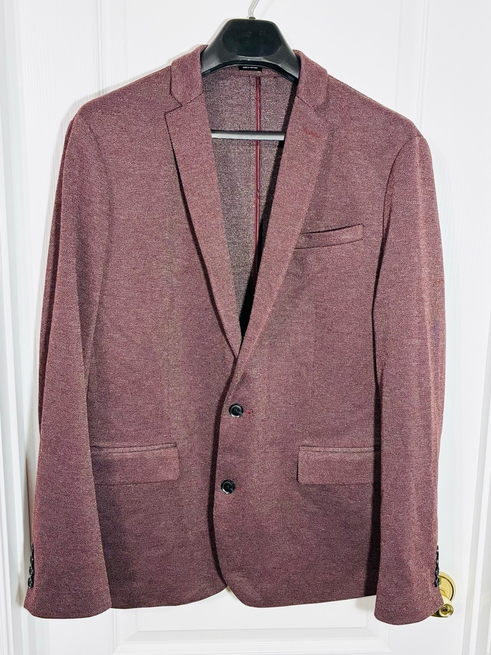 NEW JF J. Ferrar Slim Fit Knit Blazer Burgundy Men’s Large 42/44 Regular